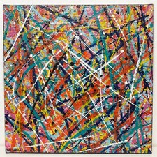 Tableau Acrylique SILVANO 50x50 cm FIREWORKS 2019 Chassis toile coton