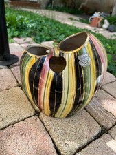 # FAÏENCE - VASE 4 Cols - Hubert BEQUET, Quaregnon, Belgique - Modèle ALIZÉE