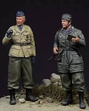1/35 2 pièces kit maquette résine soldats allemands parachutistes WW2 non...