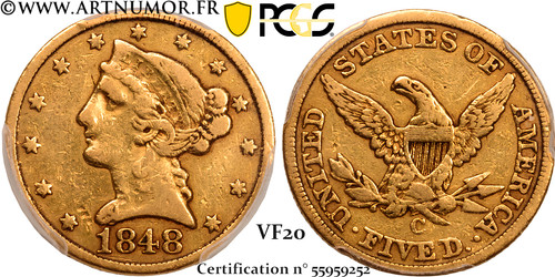 Usa dollars liberty 1848 - usa,