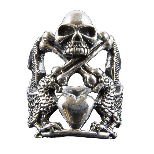 Bague tête aigle croix - bague, d'aigle