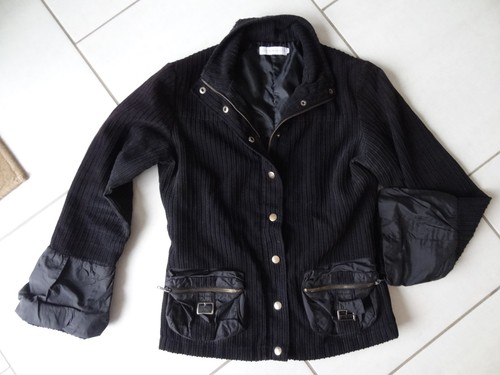 Veste manteau velours noir - manteau,
