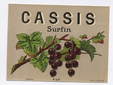 ANCIENNE ÉTIQUETTE CASSIS