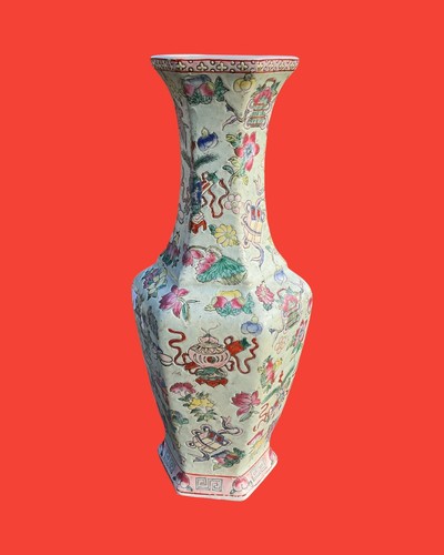 Chine vase ancien hexagonal - chine,