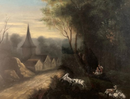 Beau grand pastel xixe paysage - beau,