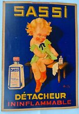 ANCIEN CARTON ENFANT SASSI DETACHEUR ININFAMMABLE 1900 CARDBOARD