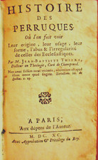 HISTOIRE DES PERRUQUES Jean-Baptiste THIERS. Ed originale 1690 Mode Coiffures