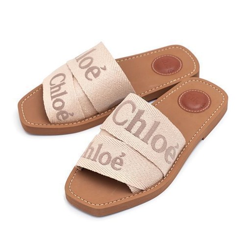 Chloe mule plate avec logo - avec,