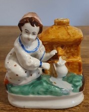 ancien encrier / plumier en porcelaine de vieux Paris XIX ème Flacon De Parfum.