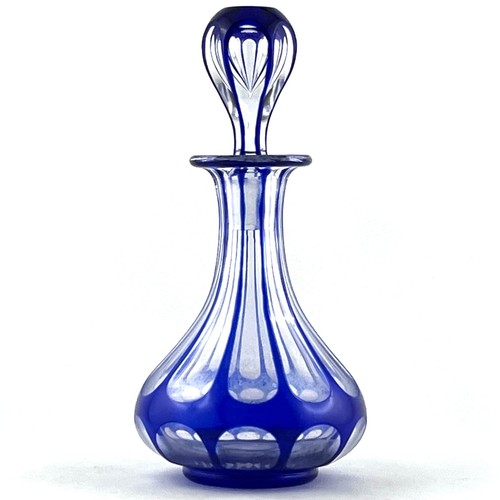 Flacon ancien overlay bleu - flacon, "overlay