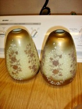 PAIR VINTAGE GOLD-BROWN LAMP