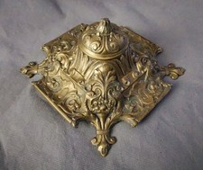 Ancien encrier en bronze fin 19 ème 