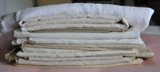 Gros lot tissu ancien linge maison cuisine couture créations 12 pièces lin métis