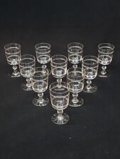Baccarat 10 Anciens Verres À Vin Cristal Gravé Modèle Cylindrique Filets H 10,5 