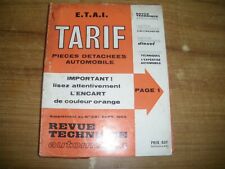 TARIF pièces détachées