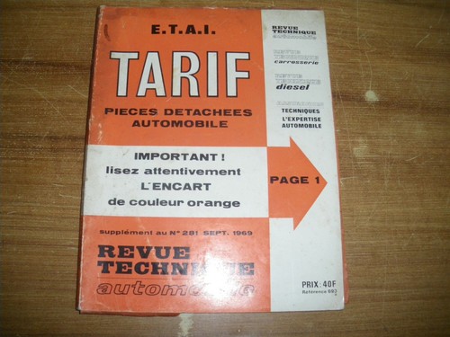 Tarif pièces détachées - tarif,