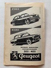 ANCIENNE PUBLICITE 1957 // PEUGEOT 203 - 403 // FIRESTONE
