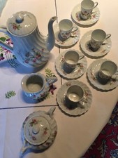Service à Café HAVILAND Sylvie Porcelaine Limoges  Torse 12 Tasses 1970