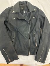 Veste courte cuir MAJE T38 gris foncé 