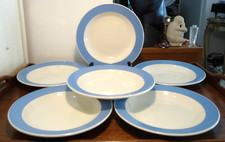6 Assiettes Creuses - Orléans - Villeroy & Boch - Bleu - Mid XXth