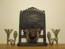 GROUPE PARURE UNIQUE DEMON AUX LIONS MEUBLE D'ENTREE VESTIAIRE MINIMALISTE /CUIR