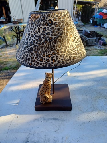 Lampe vintage léopard - lampe, "