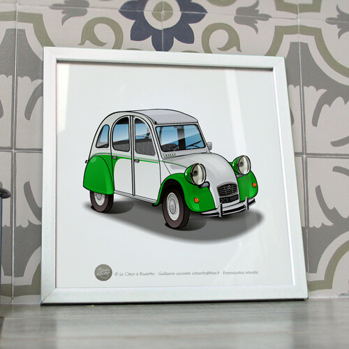 Poster 2cv dolly verte - 2cv,