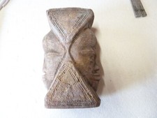 Beau pilon africain en pierre à deux visages originaire du Congo, déco atypique!