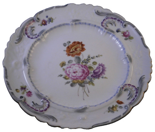Assiette florale porcelaine - assiette, en