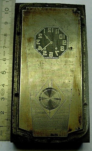 Plaque imprimerie horloge - plaque,