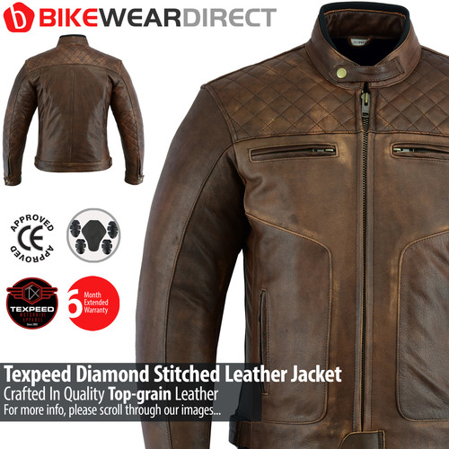 Veste moto cuir marron - moto,