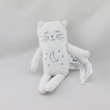 Petit Doudou ours chat blanc lune étoiles DPAM - 20939