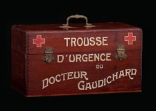 Rare Trousse d'Urgence du Docteur Gaudichard + Flacons / Médecine vers 1900