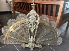 Pare-feu / cheminée forme éventail bronze doré