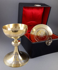 Calice et patène en vermeil - Argent massif avec son écrin