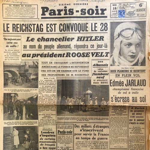 Journal paris soir 1939 - journal, paris-soir