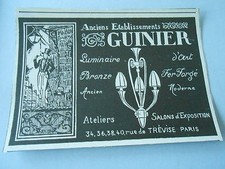 1926 Original Luminaire Fer forgé Etablissements GUINIER Print Pub AD 