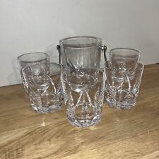 Ensemble 5 Verres À Whisky Et Seau À Glaçons En Cristal De Sèvres Modèle Laennec