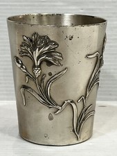 TIMBALE ARGENT MASSIF POICON MINERVE ART  NOUVEAU FRENCH SILVER GOBLET 1900