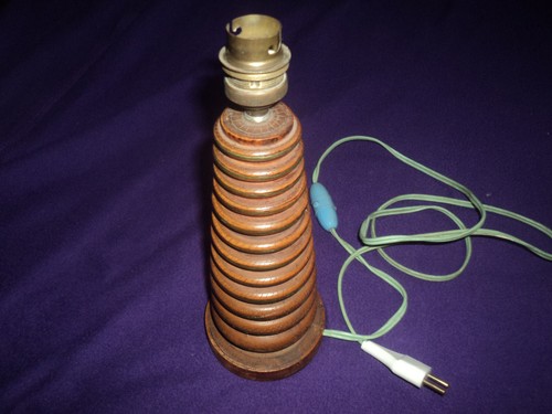Ancienne lampe bois tourné - ancienne,