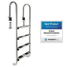 AREBOS Échelle de Piscine Échelle de Securité 4 Marches Acier Inoxydable