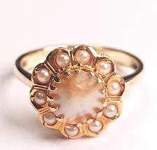 Bague En Nacre Et Perles De