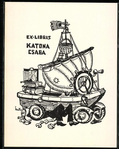 Exlibris katona csaba - exlibris, voilier