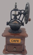 Ancien moulin à café à roue décoratif manuel en bois collection cuisine