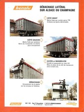 REMORQUES BENALU " DÉBACHAGE LATÉRAL " DOCUMENT de 1987