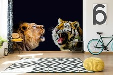 Papier peint animal 3D tigre lion A017 peinture murale auto-adhésif amovible Wendy