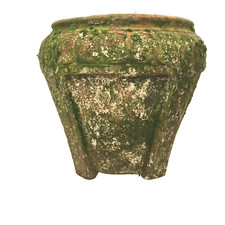 cache pot en terre cuite rouge