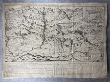 GRAVURE CARTE GÉOGRAPHIQUE DU DÉSERT GRANDE CHARTREUSE + MAISON 1694 BOUCHET