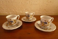 Service tasses à café Salins France décor Lille , French vintage cups