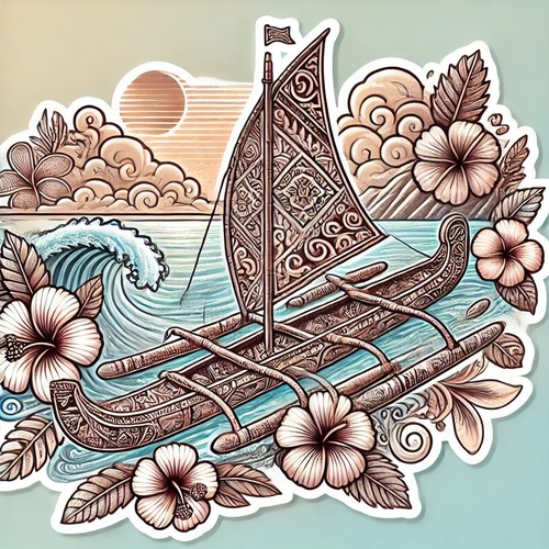 Autocollants hibiscus tahiti - autocollants,
